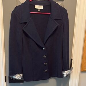 St. John Blue Blazer Classic Suit Jacket size 8 Navy